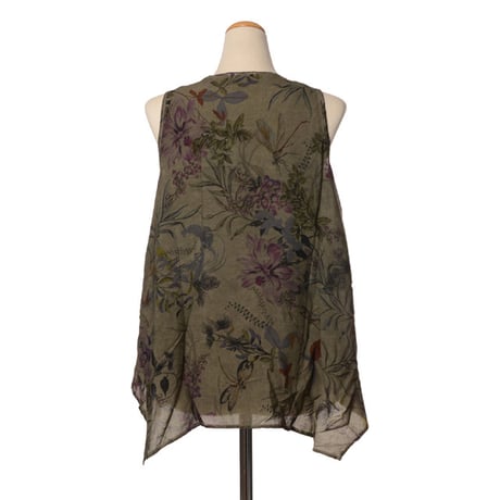 インポートブランド import brand プルマナック PLOUMANAC'H ノースリブラウス コットン 花柄オリーブ