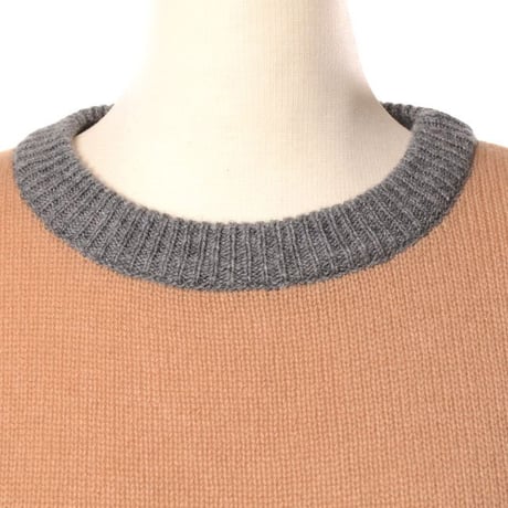 マルニ Marni カラーブロッククルーネックセーター カシミヤ キャメルマルチ