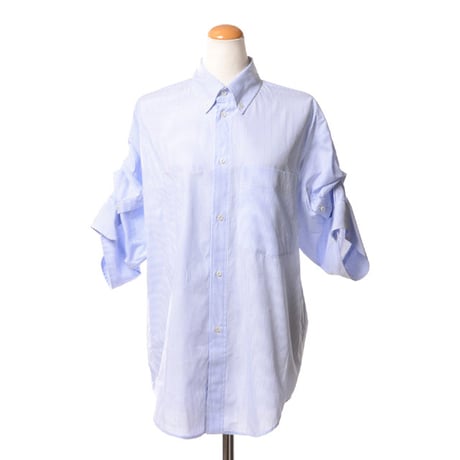 インポートブランド import brand メゾンジェジア MAISON JEJIA 五分袖ブラウス コットン ブルーストライプ