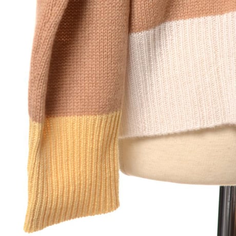 マルニ Marni カラーブロッククルーネックセーター カシミヤ キャメルマルチ