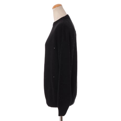 ブルネロクチネリ Brunello Cucinelli 丸襟長袖セーター カシミアシルク ブラック