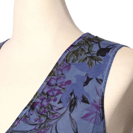 インポートブランド import brand プルマナック PLOUMANAC'H ノースリブラウス コットン 花柄ダークブルー