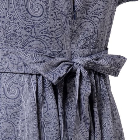 アーデム ERDEM ロング丈ワンピース コットン グレーネイビープリント