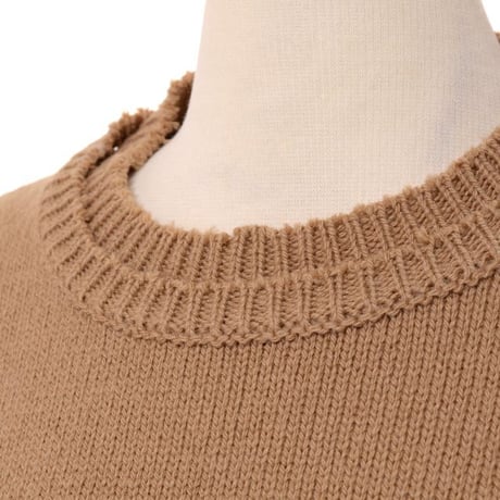 メゾン マルジェラ Maison Margiela エルボーパッチセーター ウールリネン キャメル