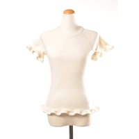 ステラマッカートニー stella mccartney 半袖フリルカットソー コットン アイボリー　フェミニンカットソー