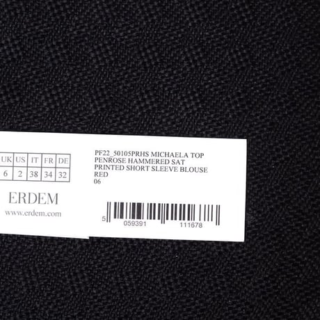 アーデム ERDEM 半袖リボンブラウス エクストラポリエステル レッドフラワープリント