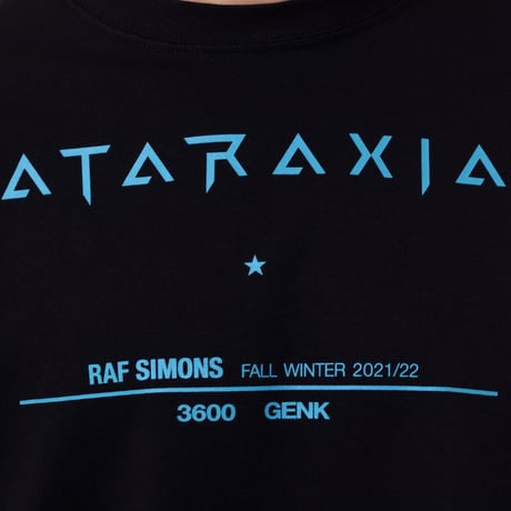 ラフシモンズ RAF SIMONS アタラクシア・ビッグフィットツアーTシャツ コットン ブラック