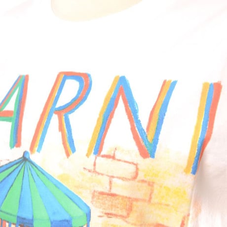 マルニ Marni bar ポストカードプリントTシャツ コットン ホワイト 正規取扱