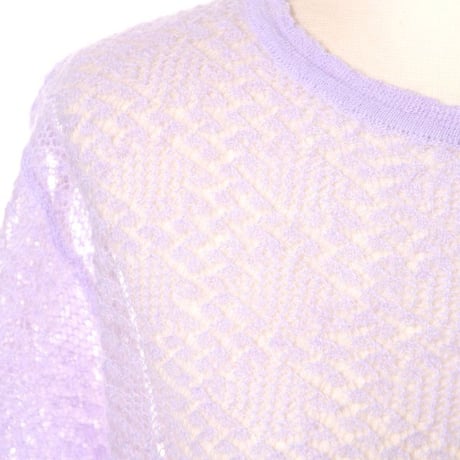 クリスティーナティ Kristina Ti 半袖セーター アルパカモヘア パープル