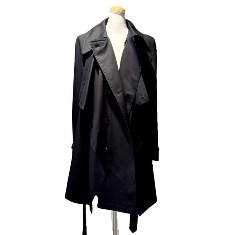 アンドゥムルメステール ann demeulemeester ミディ丈トレンチドレープ