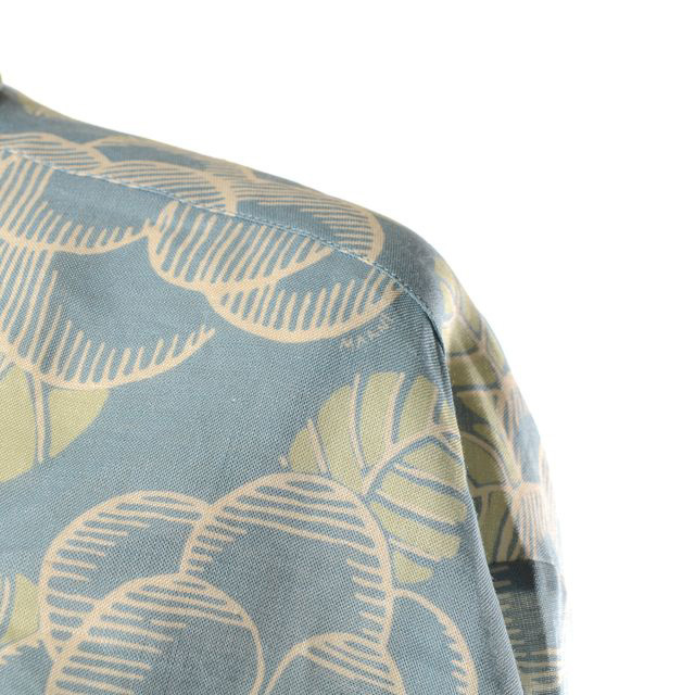 マルニ Marni フラワープリント長袖シャツブラウス ラミー ブルー
