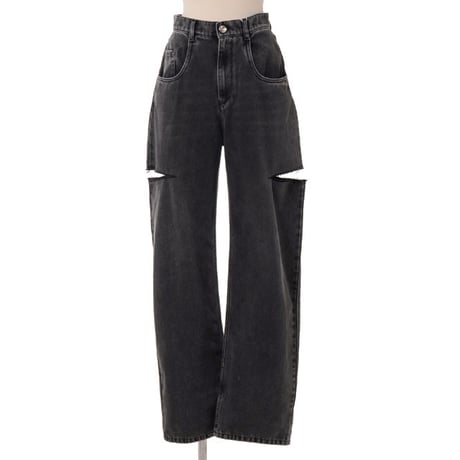 メゾン マルジェラ Maison Margiela スラッシュデティールジーンズ コットン ブラック