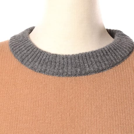 マルニ Marni カラーブロックフレンチスリーブセーター カシミヤ キャメルマルチ