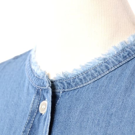 テラ TELA デニムブラウス フレンチスリーブ コットン ノースリーブ風 レディース 正規取扱