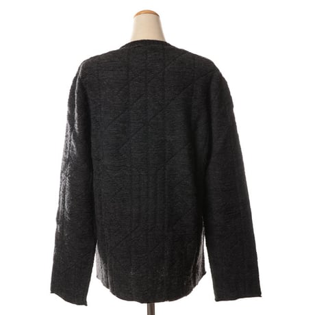 エムエムシックス メゾンマルジェラ MM6 MAISON MARGIELA ラウンドネック特殊編みセーター ウールアクリル グレー