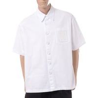 ラフシモンズ RAF SIMONS Oversized short sleeved denim shirt コットン ホワイト