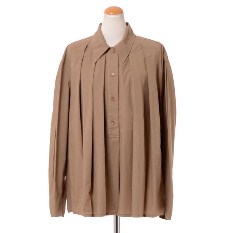 LEMAIRE ルメール コットンブラウス ルメール LEMAIRE タックシャツブラウス コットン キャメル