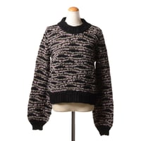 クリスティーナティ Kristina Ti 丸襟長袖袖ボリュームセーター ウールミックス ブラック