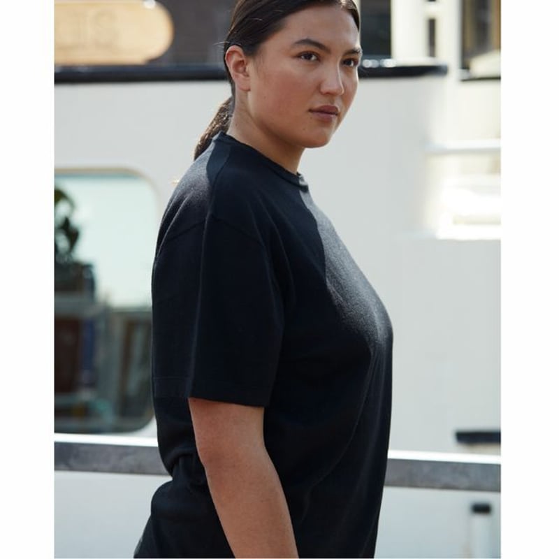 エクストリームカシミヤ extreme cashmere x オーバーフィット丸襟半袖