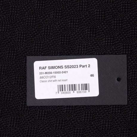 ラフシモンズ RAF SIMONS Classic shirt with net insert シャツ コットン ライトグリーンミント