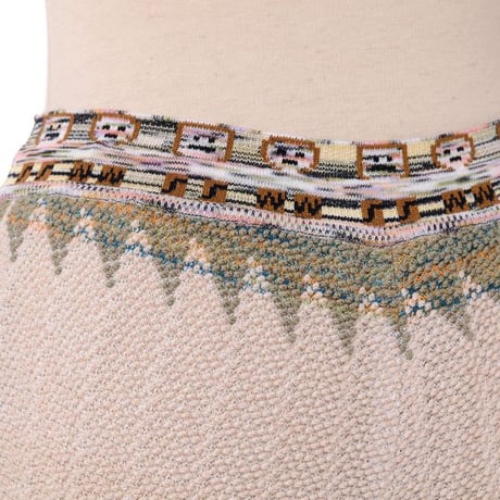 ミッソーニ Missoni 織柄ニットパンツ コットンミックス ベージュオレンジ