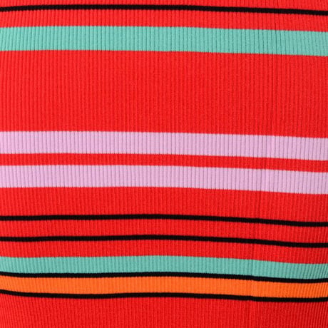 ソニアリキエル SONIA RYKIEL 半袖ボーダーワンピース リブジャージーニット マルチミックス