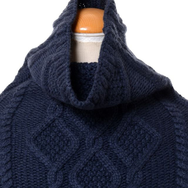 クイーンアンドベル queene and belle ハイネックアラン編みセーター