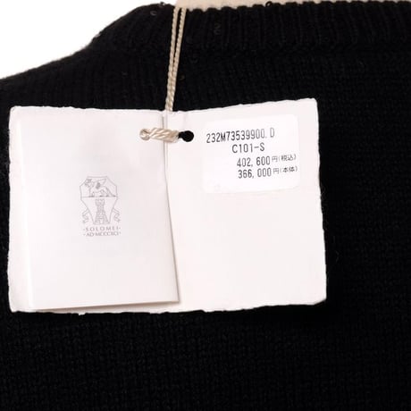 ブルネロクチネリ Brunello Cucinelli 丸襟長袖セーター カシミアシルク ブラック