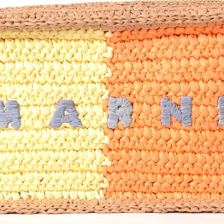 マルニ Marni Seaside カメラバッグ ペーパーラフィア製 イエロー＆オレンジ 正規取扱