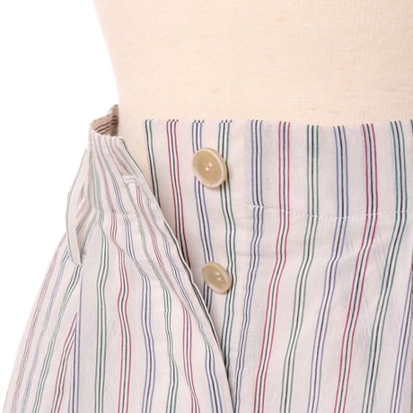 ダウェイ DAWEI タック使いストレートパンツ レーヨン混合 ミックスストライプ