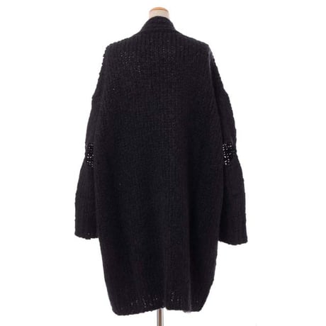 アンドゥムルメステール ann demeulemeester ビックシルエットカーディガン モヘアウール ブラック