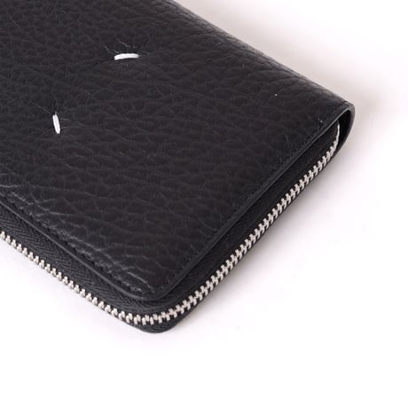 メゾン マルジェラ Maison Margiela ラウンドジップ財布 グレインカーフレザー ブラック