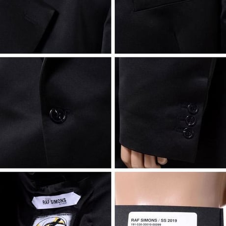 ラフシモンズ RAF SIMONS ビッグフィットブレザージャケット ヴァージンウール ブラック