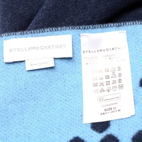 ステラマッカートニー stella mccartney ロゴスカーフ ウール ネイビー