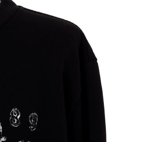 エムエムシックス メゾンマルジェラ MM6 MAISON MARGIELA ロゴ入りトレーナー コットン裏起毛 ブラック