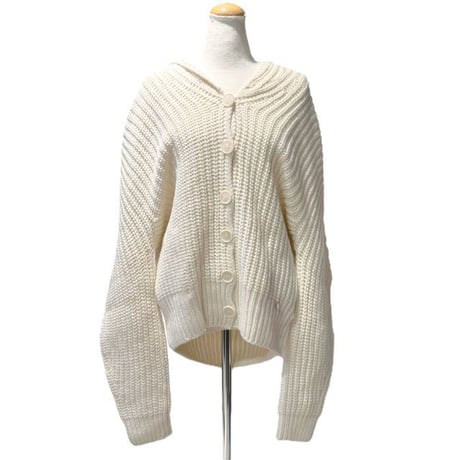 ステラマッカートニー stella mccartney フード付きチャンキーニットカーデ カシミアウール アイボリー 正規取扱