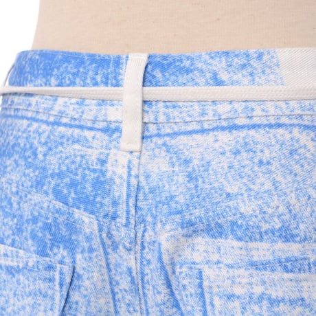 エムエムシックス メゾンマルジェラ MM6 MAISON MARGIELA トロンプイユワイドジーンズ コットン ホワイトブルー