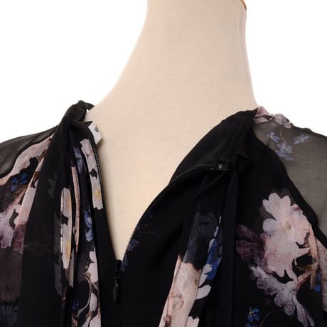 アーデム ERDEM ビクトリアドレス シルククレープ ブラックプリント