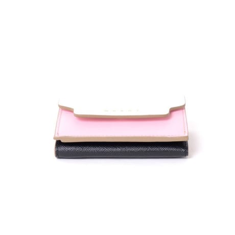 マルニ Marni 三つ折り財布 サフィアーノレザー リリィブラックキャンディ
