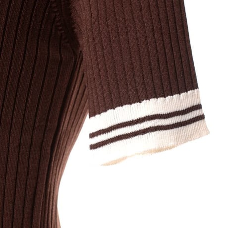 エルマノシェルビーノ ermanno scervino ポロセーター コットン ブラウン