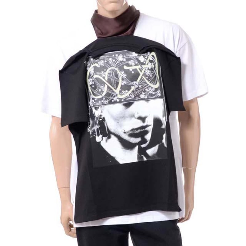 ラフシモンズ RAF SIMONS スカーフTシャツ ヴィスコース ダーク