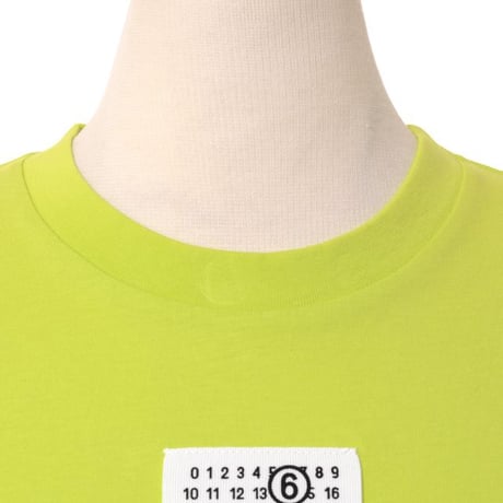 エムエムシックス メゾンマルジェラ MM6 MAISON MARGIELA ロゴ入りTシャツ コットン ネオングリーン