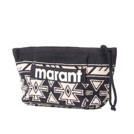 イザベルマラン ISABEL MARANT ジャガード織ポーチ コットン ブラック