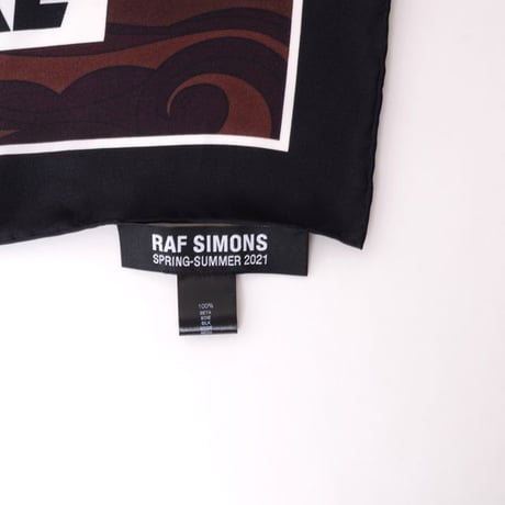 ラフシモンズ RAF SIMONS ビッグフラール・ストール シルク ヒッピーブラウン