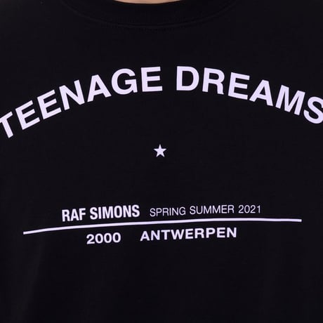 ラフシモンズ RAF SIMONS ティーンエイジドリームス・ビッグフィットツアーTシャツ コットン ブラック