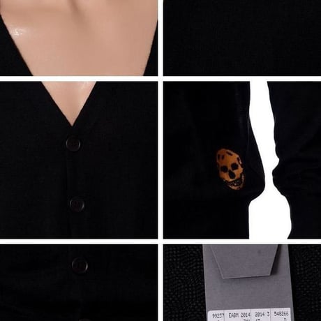 アレキサンダーマックイーン Alexander McQueen カーディガン カシミヤ ブラック