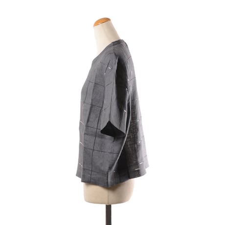 ブルネロクチネリ Brunello Cucinelli 半袖ブラウス リネン グレー