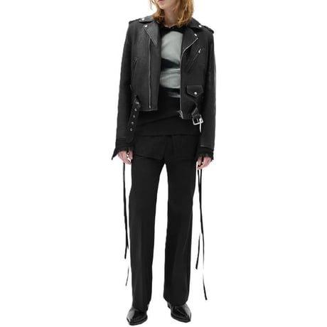 アンドゥムルメステール ann demeulemeester プリントシアートップス ナイロン ブラック 正規取扱