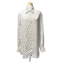 ステラマッカートニー stella mccartney ポルカドッド長袖ブラウス フォレストフレンドリービスコース ホワイト 正規取扱