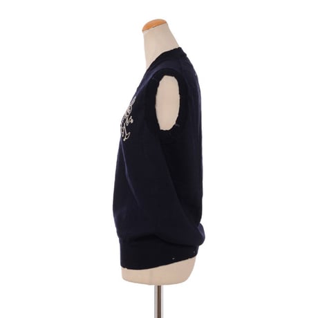 メゾン マルジェラ Maison Margiela Vネックベスト ウール ネイビー